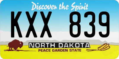 ND license plate KXX839