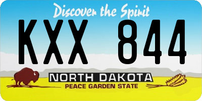 ND license plate KXX844