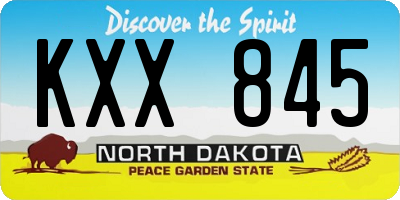 ND license plate KXX845