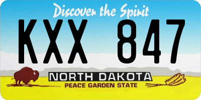 ND license plate KXX847