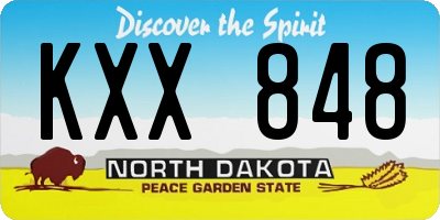 ND license plate KXX848