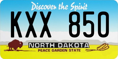 ND license plate KXX850