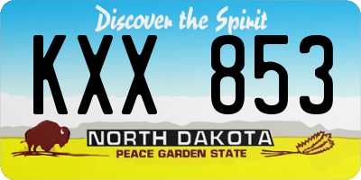 ND license plate KXX853