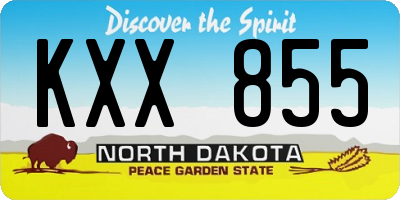 ND license plate KXX855