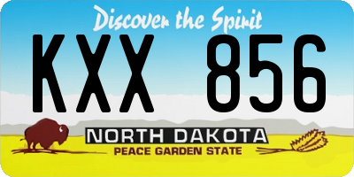 ND license plate KXX856