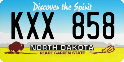 ND license plate KXX858