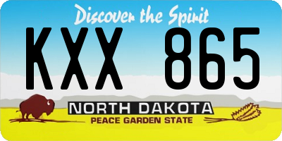 ND license plate KXX865