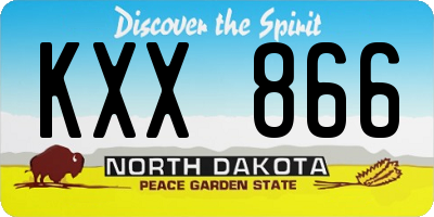 ND license plate KXX866