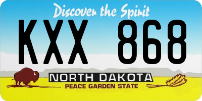 ND license plate KXX868