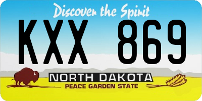 ND license plate KXX869