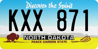 ND license plate KXX871