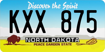 ND license plate KXX875