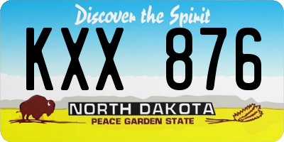 ND license plate KXX876