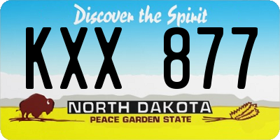 ND license plate KXX877