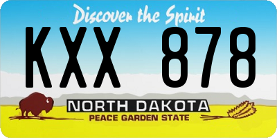 ND license plate KXX878