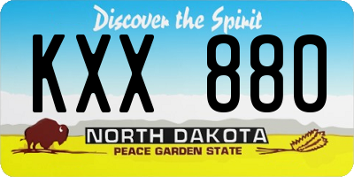 ND license plate KXX880