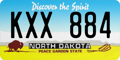 ND license plate KXX884