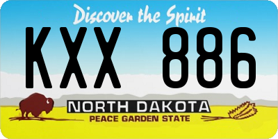 ND license plate KXX886