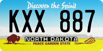 ND license plate KXX887
