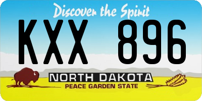 ND license plate KXX896