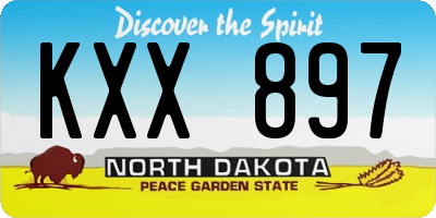 ND license plate KXX897