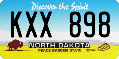 ND license plate KXX898