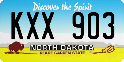 ND license plate KXX903