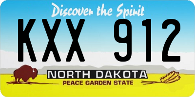 ND license plate KXX912