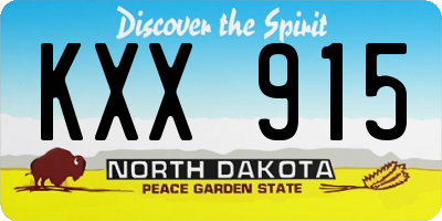 ND license plate KXX915