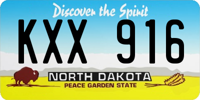 ND license plate KXX916