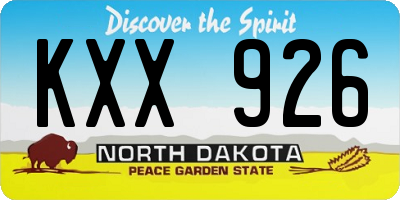 ND license plate KXX926