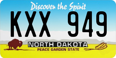 ND license plate KXX949