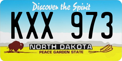 ND license plate KXX973