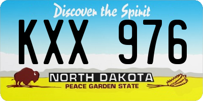 ND license plate KXX976