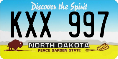 ND license plate KXX997