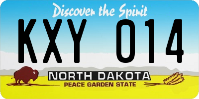 ND license plate KXY014