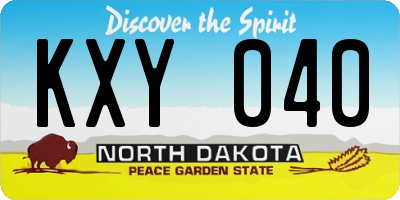 ND license plate KXY040