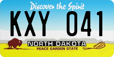 ND license plate KXY041