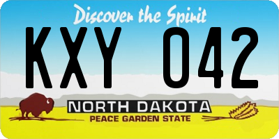 ND license plate KXY042
