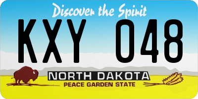 ND license plate KXY048