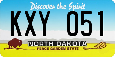 ND license plate KXY051