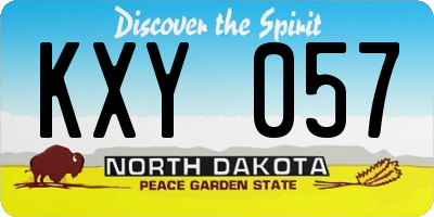 ND license plate KXY057