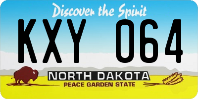 ND license plate KXY064