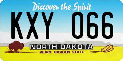 ND license plate KXY066