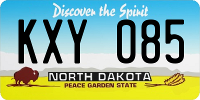 ND license plate KXY085
