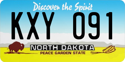 ND license plate KXY091