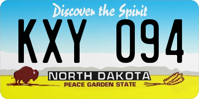 ND license plate KXY094