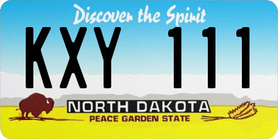 ND license plate KXY111