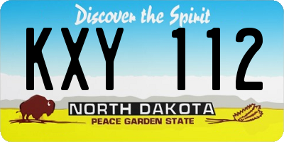 ND license plate KXY112