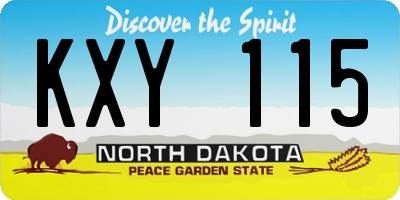 ND license plate KXY115